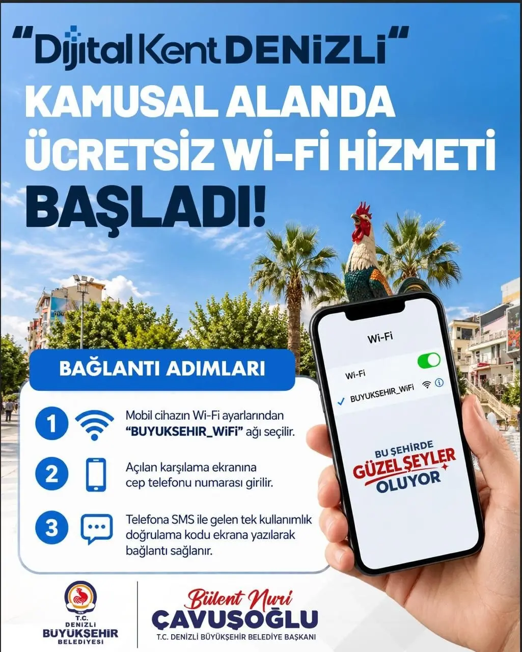 Denizli Büyükşehir İle Kentte Ücretsiz Wi-fi Dönemi Başladı