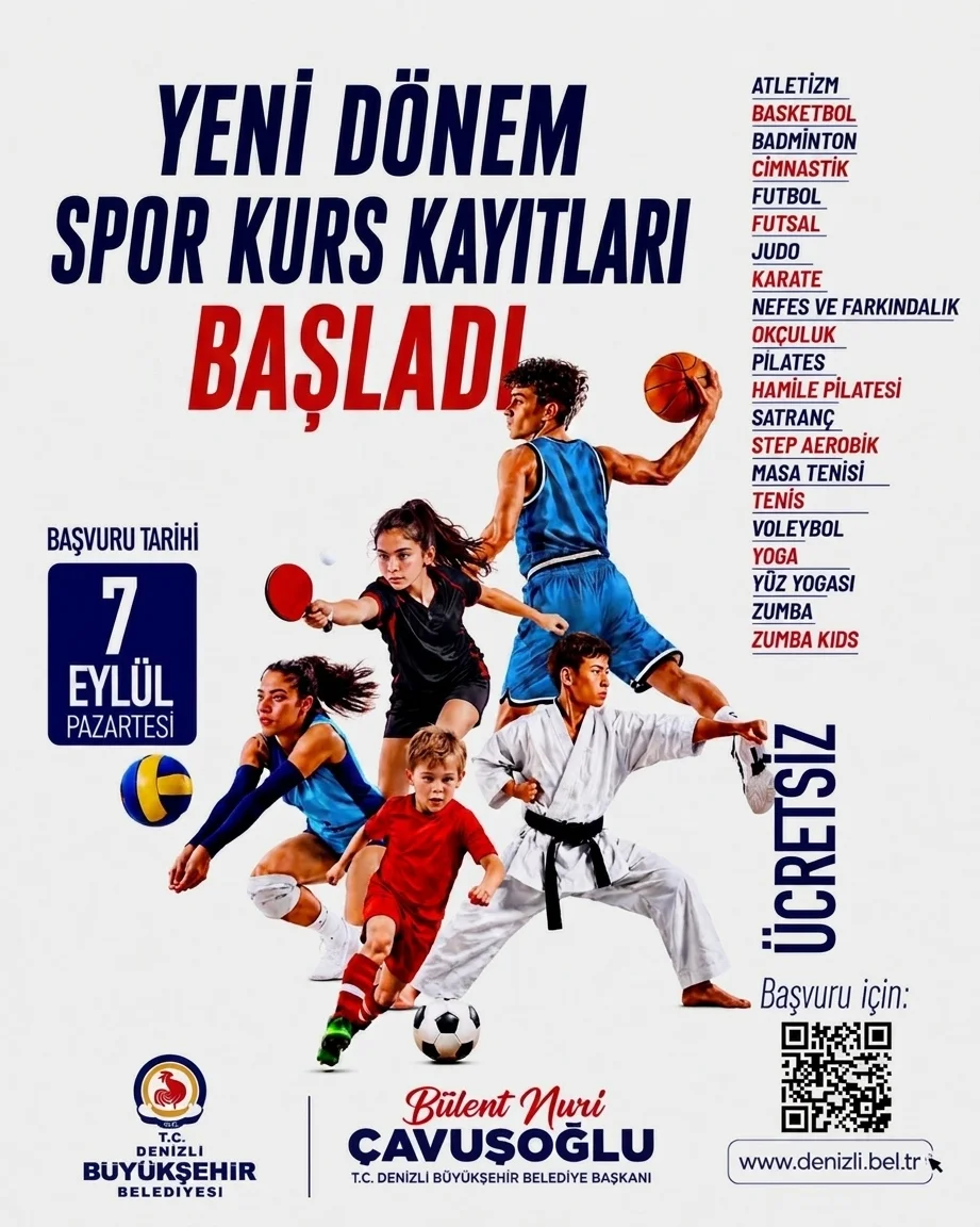 Denizli Büyükşehir’den 7’den 70’e Ücretsiz Spor İmkanı