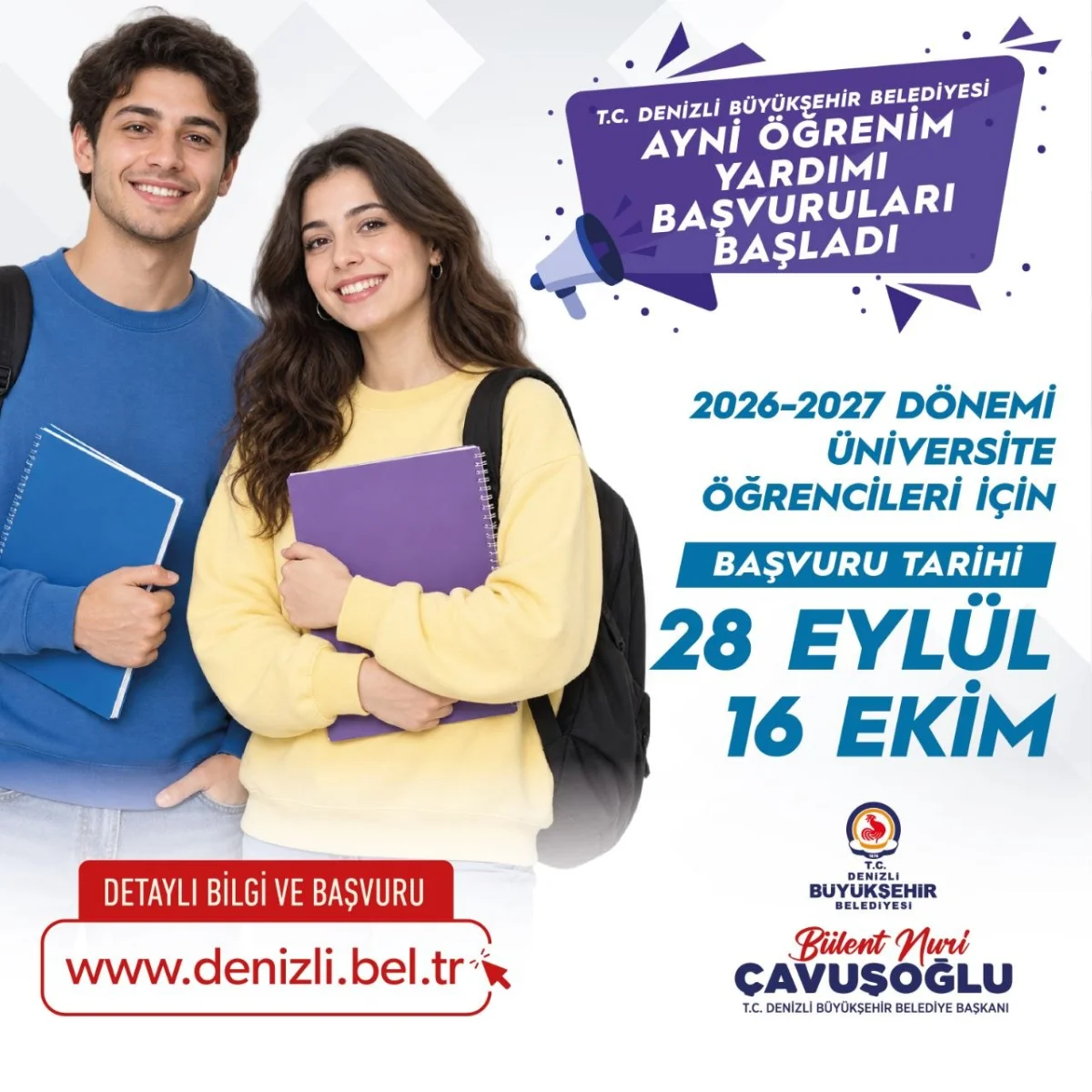 Denizli Büyükşehir’den Üniversite Öğrencilerine Eğitim Desteği