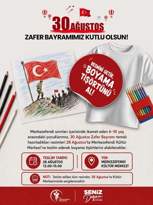 Merkezefendi’de Çocuklar Zafer Bayramı’nı Resimlerle Kutlayacak