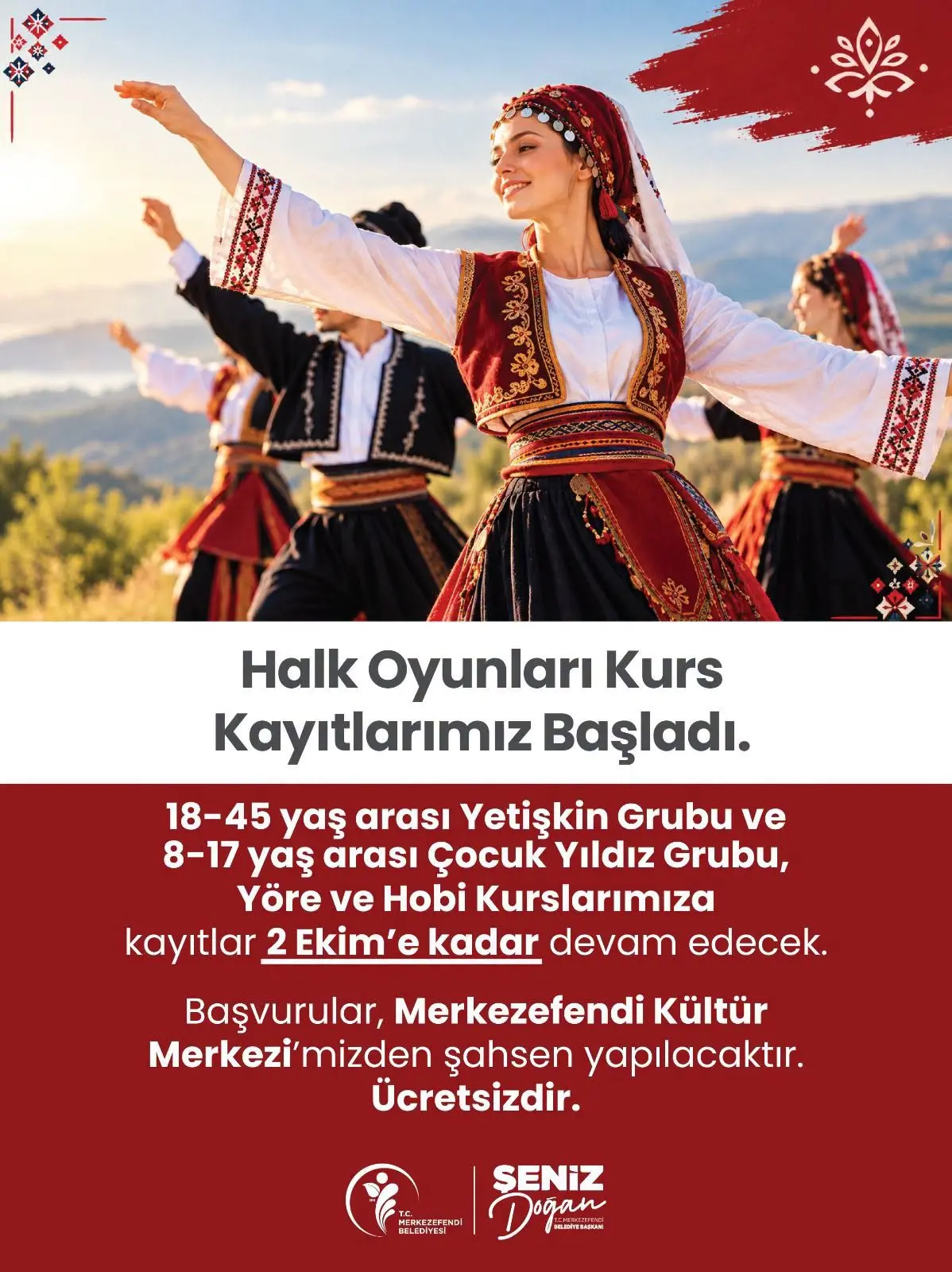 Merkezefendi’de Halk Oyunları Kurs Kayıtları Başladı