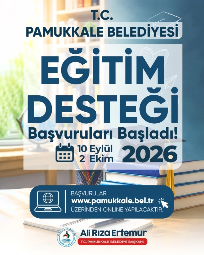 Pamukkale Belediyesi Eğitim Desteği Başvuru popup ilanı