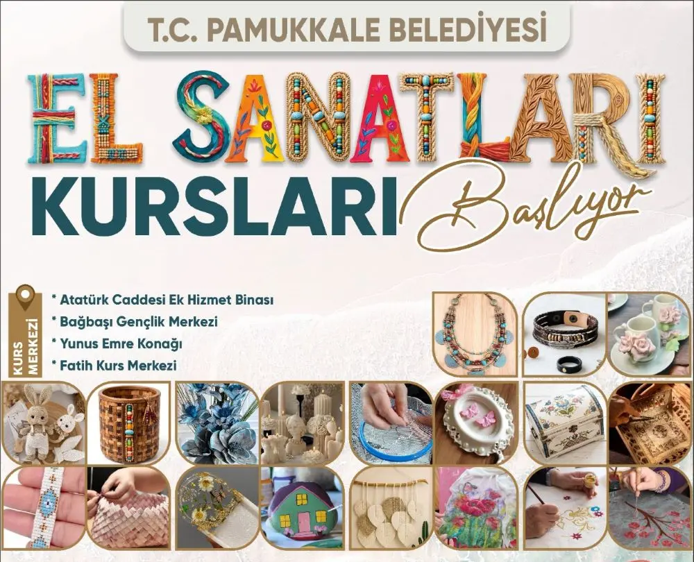 Pamukkale Belediyesi Ücretsiz El Sanatları Kursları Başlıyor