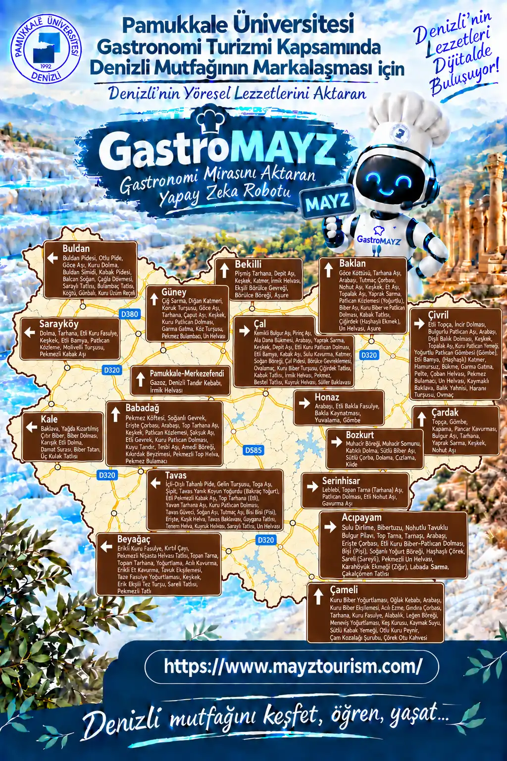 PAÜ, Denizli’nin Yöresel Lezzetlerini Aktaran GastroMAYZ Robotu’nu Geliştiriyor
